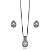 Conjunto Semijoia Gota Cravejado - Ródio Branco Cristal - Imagem 1