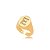 Anel Mindinho Letra E Micro Zircônia - Ouro - Imagem 1
