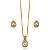 Conjunto Semijoia Gota Cravejado - Ouro Cristal - Imagem 1