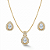 Conjunto Semijoia Gota Cravejado - Ouro Cristal - Imagem 2