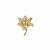Broche Flor Cravejado - Banho Ouro - Imagem 1
