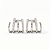 Brinco Ear Hook Fileiras - Banho Ródio Branco - Imagem 1