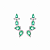 Brinco Ear Cuff Gota Cravejado Turmalina - Ródio Branco - Imagem 1