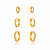 Brinco Trio de Argolas – Banho em Ouro Amarelo 18K - Imagem 1