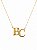 Colar Monograma Personalizado "BC"– Banho em Ouro Amarelo 18K - Imagem 1