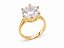 Anel Solitário com Zircônia Tamanho 18– Banho em Ouro Amarelo 18K - Imagem 3