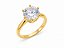 Anel Solitário com Zircônia Tamanho 18– Banho em Ouro Amarelo 18K - Imagem 1