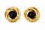 Brinco Espiral Esmaltado Preto – Banho em Ouro Amarelo 18K - Imagem 1