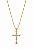 Colar Cruz Cravejada – Banho em Ouro Amarelo 18k - Imagem 1