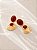 Brinco Canelado Burgundy Esmaltado – Banho em Ouro Amarelo 18k - Imagem 5