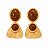 Brinco Canelado Marrom Esmaltado – Banho em Ouro Amarelo 18k - Imagem 1