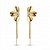 Brinco Flor com Franjas – Banho em Ouro 18K - Imagem 1