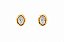 Brinco Oval Zircônia Cristal Banho em Ouro 18K - Imagem 1
