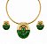Conjunto Oval Esmaltado Verde Esmeralda – Banho em Ouro 18K - Imagem 1