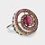 Anel Espiral Rosa em Prata 925 e Zircônia - Imagem 1