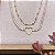 Colar Choker Riviera Coração Vazado Semijoia Ouro - Imagem 2