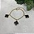 Pulseira 3 Trevos Pendentes Black Semijoia Ouro - Imagem 1