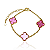 Pulseira 3 Trevos Pink Semijoia Ouro - Imagem 1