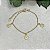 Pulseira Infantil 3 Florzinhas Semijoia Ouro - Imagem 1