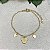 Pulseira Infantil Mickey com 2 Corações Semijoia Ouro - Imagem 1