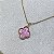 Colar Trevo Pink Semijoia Ouro - Imagem 1