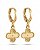Brinco Argolinha Trevo Frisado Semijoia Ouro - Imagem 1