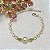 Pulseira Gotas c/ Pérola Única Semijoia Ouro - Imagem 1