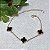 Pulseira 3 Trevos Black Semijoia Ouro - Imagem 1