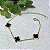 Pulseira 3 Trevos Black Semijoia Ouro - Imagem 2