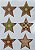 Estrela Patchwork com Botão Estampado 9cm - Imagem 1