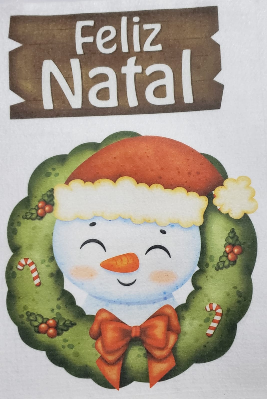 Placa de porta - Guirlanda Natal Boneco de Neve - Imagem 1