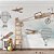 Papel de Parede Adesivo Infantil de Aviões e Balões Altos no Céu - Imagem 1