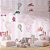 Papel de Parede Infantil de Mapa Mundi Rosa com Faixas - Imagem 2