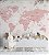 Papel de Parede Infantil de Mapa Mundi Rosa com Flores - Imagem 4