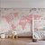 Papel de Parede Infantil de Mapa Mundi Rosa com Flores - Imagem 2