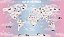 Papel de Parede Infantil de Mapa Mundi Cor de Rosa de Menina - Imagem 5