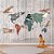 Papel de Parede Infantil de Mapa Mundi em Madeira com Aviões - Imagem 2