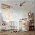 Papel de Parede Infantil de Mapa Mundi em Tons Pasteis com Aviões e Balões - Imagem 3