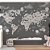 Papel de Parede Infantil de Mapa Mundi em Tons de Cinza com Balões Gigantes - Imagem 2