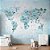 Papel de Parede Infantil de Mapa Mundi Azul Bebe com Animais - Imagem 1