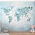 Papel de Parede Infantil de Mapa Mundi Azul Bebe com Animais - Imagem 2