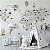 Papel de Parede Infantil de Mapa Mundi Cinza Claro com Balões em Tons de cinza - Imagem 4