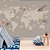 Papel de Parede Infantil de Mapa Mundi em tons de Marrom Escuro com Aviões e Balões - Imagem 3