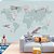 Papel de Parede Infantil de Mapa Mundi Azul Claro com Rosa - Imagem 1