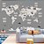 Papel de Parede Infantil de Mapa Mundi Cinza Escuro e Diversos Animais - Imagem 3
