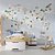Papel de Parede Infantil de Mapa Mundi Cinza Claro com Bege e Diversos Animais e Aviões - Imagem 1