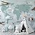 Papel de Parede Infantil de Mapa Mundi Infantil Azul Com Geleiras e Aviões - Imagem 4