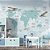 Papel de Parede Infantil de Mapa Mundi Infantil Azul Com Geleiras e Aviões - Imagem 3