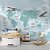 Papel de Parede Infantil de Mapa Mundi Infantil Azul Com Geleiras e Aviões - Imagem 2