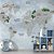 Papel de Parede Infantil de Mapa Mundi Cinza com Aviões - Imagem 2
